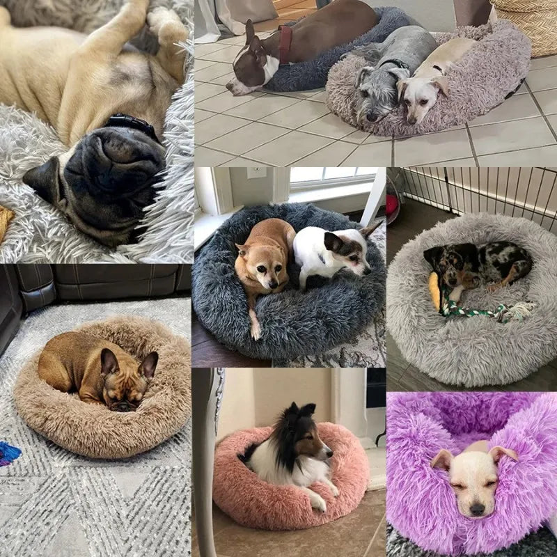 Bedroom Calming Dog Bed – Cozy Donut for Large, Medium & Small Dogs